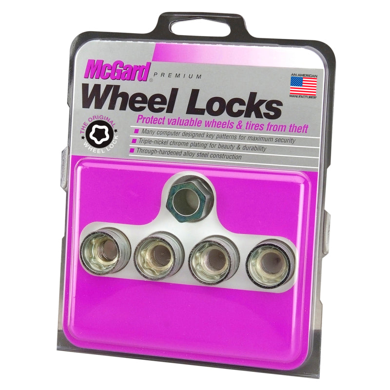 McGard Wheel Lock Nut Set - 4pk. (Under Hub Cap / Cone Seat) 9/16-18 / 7/8 Hex / 1.015in. L 24014 24014 Photo - in package