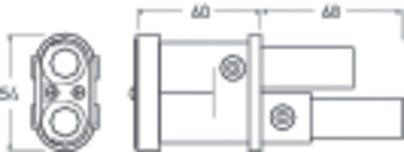 Hella Jump Start 70mm Plug 177305101 177305101 Technical Drawing