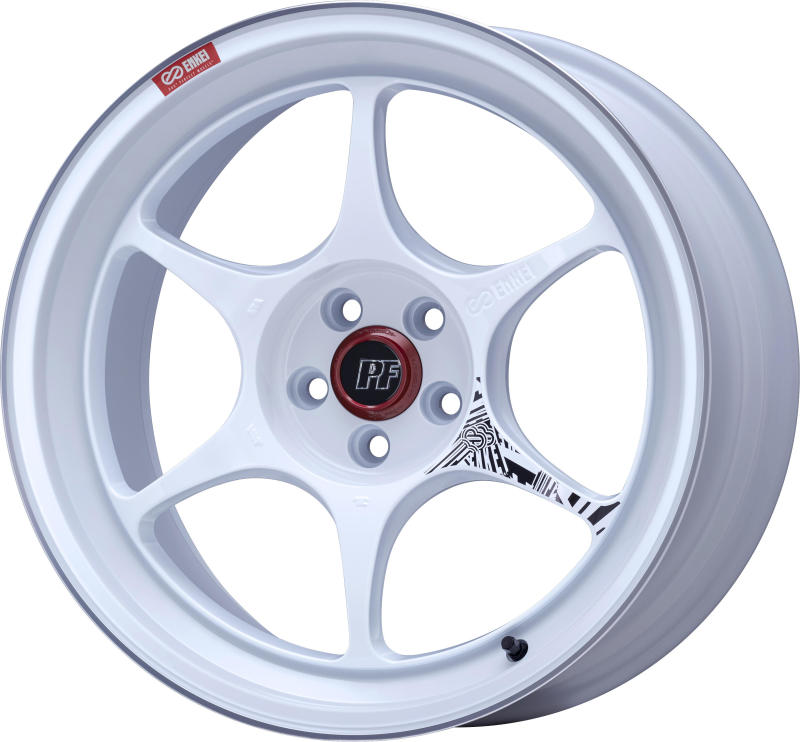 Enkei PF06 18x9in 5x100 BP 42mm Offset 75mm Bore White Machined Wheel 545-890-8042WM 545-890-8042WM Photo - Primary