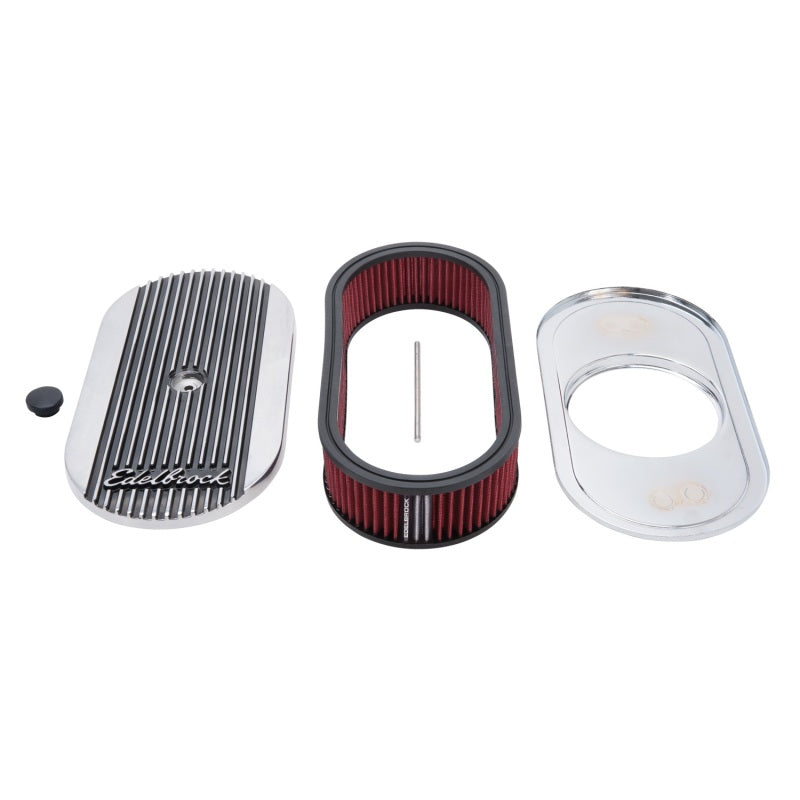 Edelbrock Air Cleaner, Elite II, Oval, Single 4-bbl Carb, 2.5" Red Element 4273 Photo - Primary