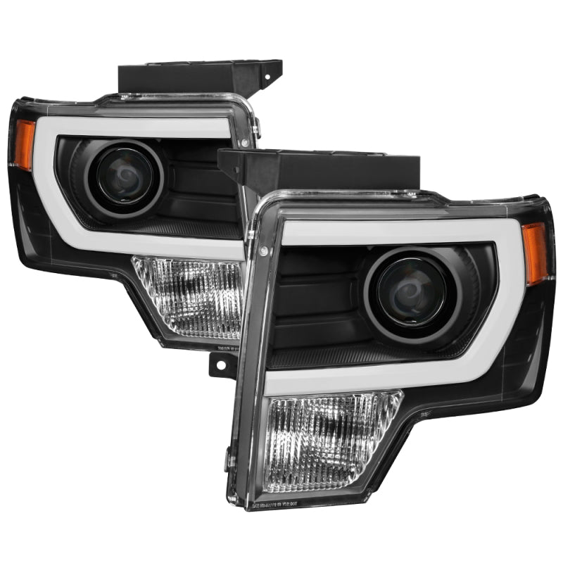 SPYDER xTune Ford F150 Projector Headlights - Light Bar DRL - Black PRO-JH-FF15009-LBDRL-BK 9037252 9037252 Photo - Primary