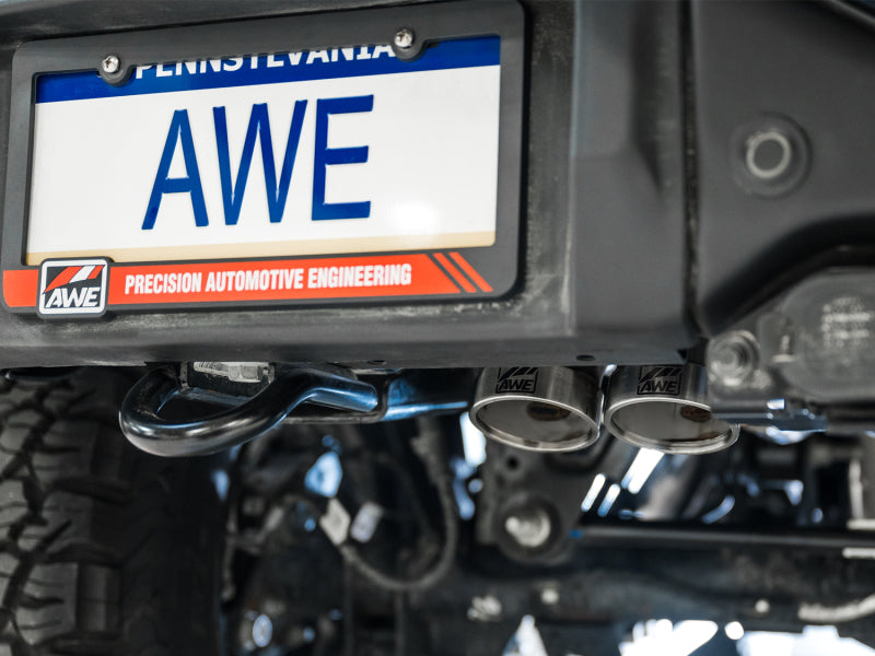 AWE Tuning 22-24 Ford Bronco Raptor 4WD Dual BashGuards Cat-Back SwitchPath Exhaust (No Tips) 3025-31327 3025-31327 Photo - Mounted