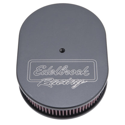 Edelbrock Air Cleaner, Victor Series, Oval, Aluminum Top, Cloth Element, 11.875" 42203 Photo - Primary
