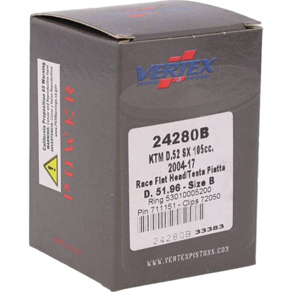 Vertex Pistons Vertex Piston 04-11 KTM 105 SX 105cc Cast Race Piston Kit 24280B 24280B Photo - Primary