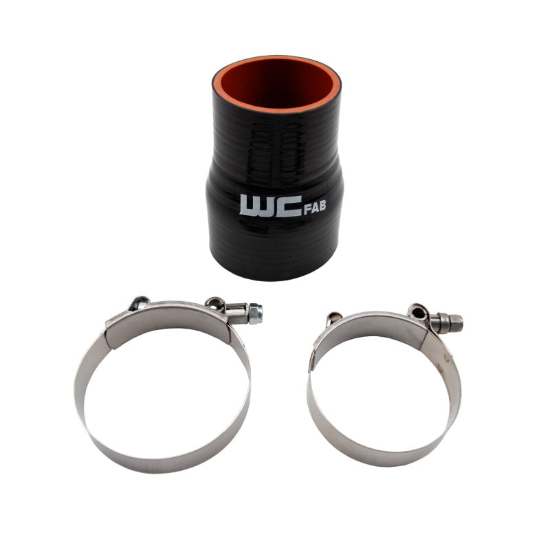 Wehrli 2.375in x 3in ID Straight Reducer 4.5in Long Silicone Boot and Clamp Kit WCF207-105