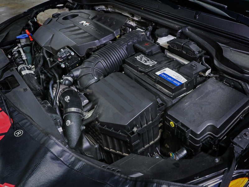 aFe 19-22 Hyundai Veloster N L4 2.0L (t) BladeRunner 2-3/4in Aluminum Cold Charge Pipe - Black 46-20649-B 46-20649-B Photo - Mounted