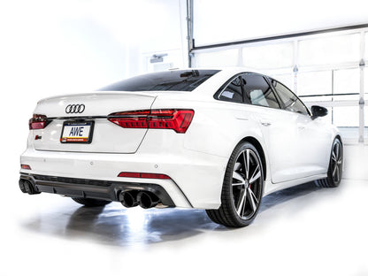 AWE Tuning 19-23 Audi C8 S6/S7 2.9T V6 AWD Track Edition Exhaust - Diamond Black Tips 3020-43109 3020-43109 Photo - Mounted