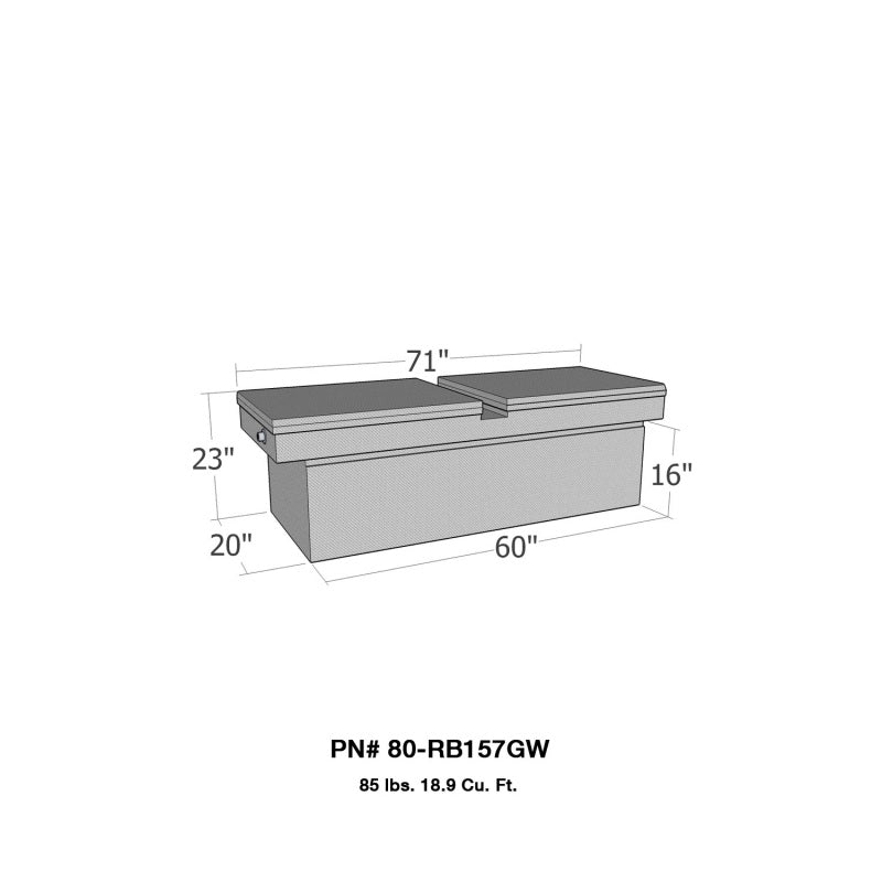 Westin/Brute Gull Wing Lid Full Size Xtra Deep - Aluminum 80-RB157GW 80-RB157GW Photo - Primary