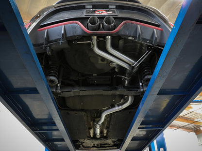 aFe Takeda 2-1/2in to 3in SS-304 Cat-Back Exhaust w/ Blue Flame Tips 13-17 Hyundai Veloster L4-1.6L 49-37018-L 49-37018-L Photo - Mounted
