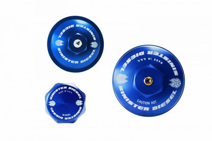 Sinister Diesel 03-07 Ford 6.0L Billet Blue Cap Kit SD-BCK-6.0 SD-BCK-6.0 Photo - Primary