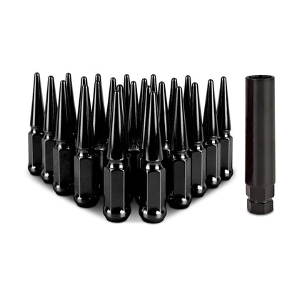 Mishimoto Mishimoto Steel Spiked Lug Nuts M14 x 1.5 24pc Set Black MMLG-SP1415-24BK MMLG-SP1415-24BK Photo - Primary