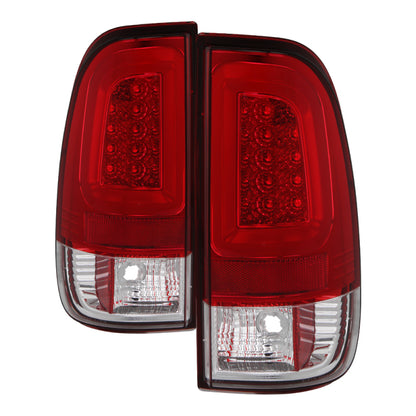 Spyder 08-16 Ford Super Duty F-250 V3 Light Bar LED Tail Lights - Red Clear (ALT-YD-FS07V3-LBLED-RC) 5084736 5084736 Photo - Primary