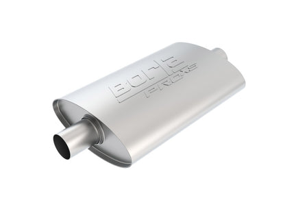 Borla Pro-XS 2inch, 2inch, 14inch x 9-1/2inch x 4inch Oval Cen/Cen w/o Notch Turbo Muffler 40347 40347 Photo - Primary