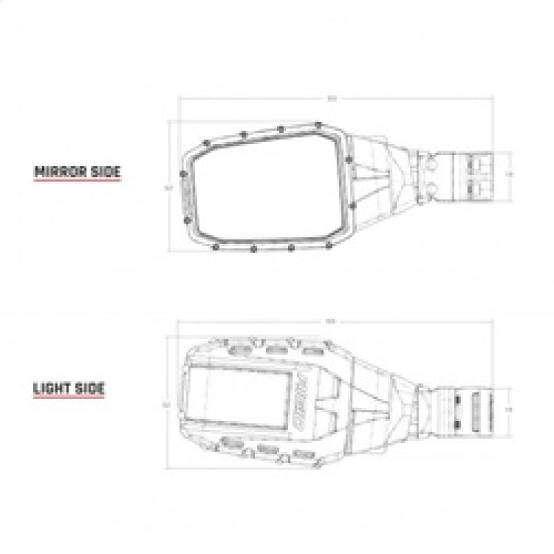 Rigid Reflect Side Mirror With Integrated LED Light And Amber Side Light | Pair 64011 Line Art
