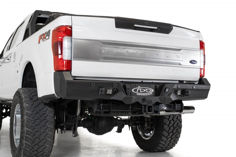 Addictive Desert Designs 17-20 Ford Super Duty Bomber HD Rear Bumper w/ Mounts For Cube Lights R160051280103 R160051280103 Photo - Mounted