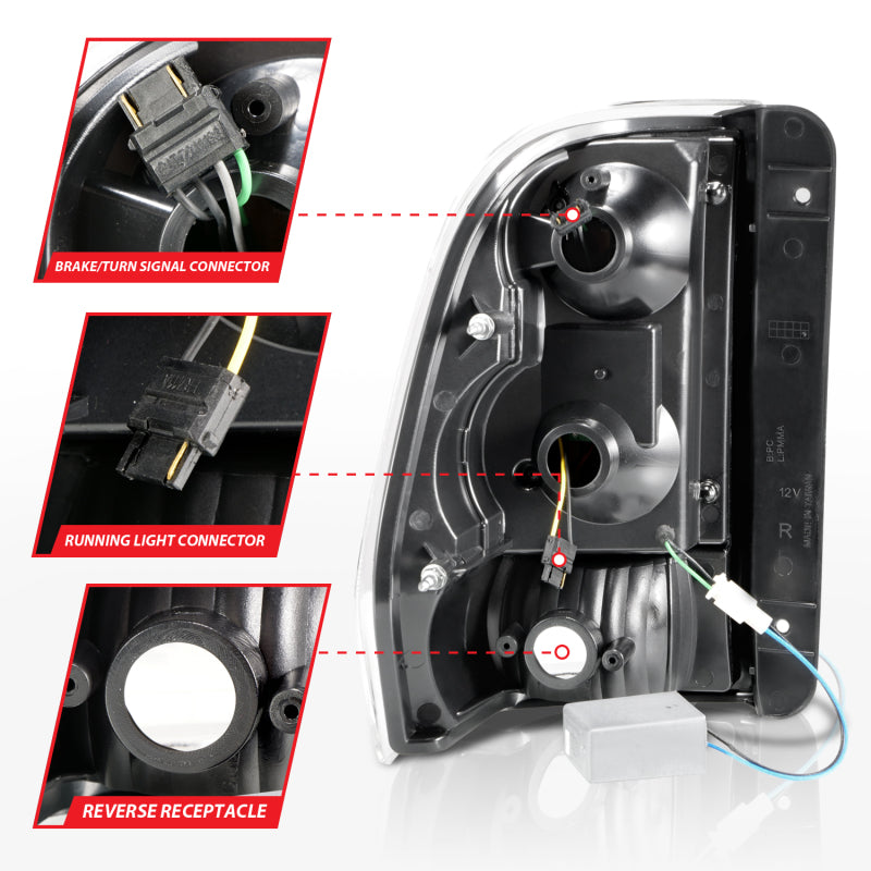ANZO 2002-2009 Chevrolet Trailblazer LED Tail Lights w/ Light Bar Black Housing Smoke Lens 311372 311372 User 4