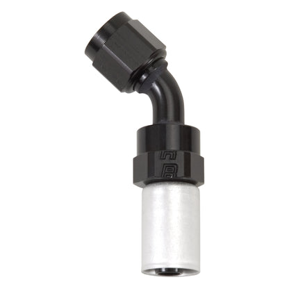 Russell #8 Crimp-on 45° Hose End - Black / Silver 610533 Photo - Primary