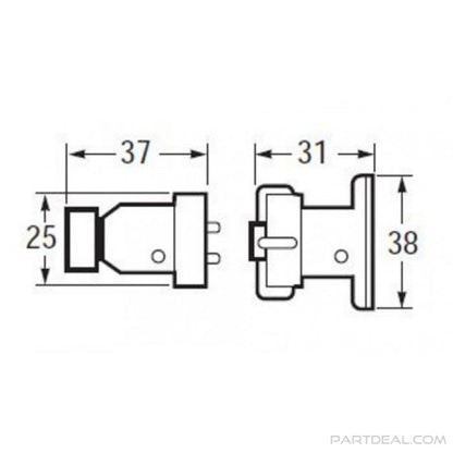 Hella Plug / Socket 3Pole 002807801 002807801 Technical Drawing