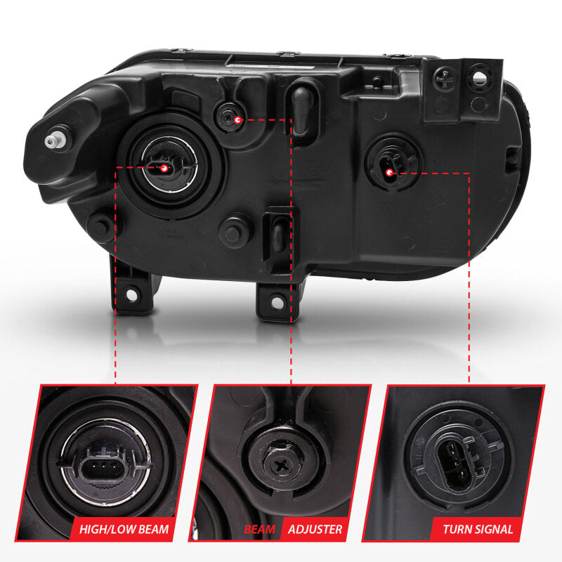 Anzo  2008-2014 Dodge Challenger Crystal Headlights Black 121526 Photo - Unmounted