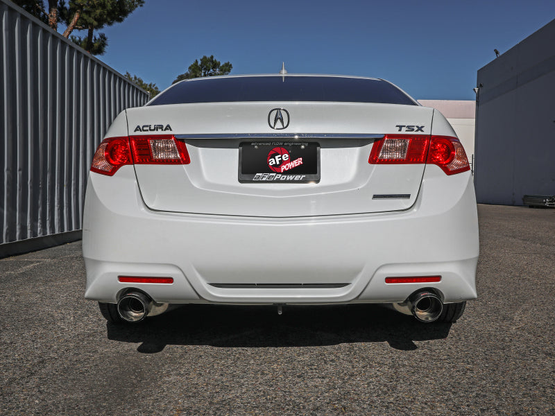 aFe 09-14 Acura TSX L4 2.4L Takeda 2-1/2in to 2-1/4in 304 SS Cat-Back Exhaust System w/ CF Tips 49-36629-C 49-36629-C Photo - Mounted