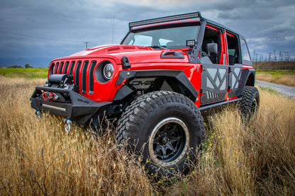 DV8 Offroad 18+ Jeep JL Heat Dispersion Hood - Primer Black HDMBJL-01 HDMBJL-01 Photo - Mounted