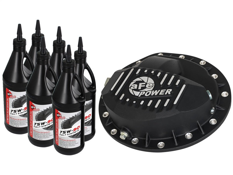 aFe Front Differential Cover, Machined Fins; Pro Series w/ Gear Oil 46-70042-WL Photo - Primary
