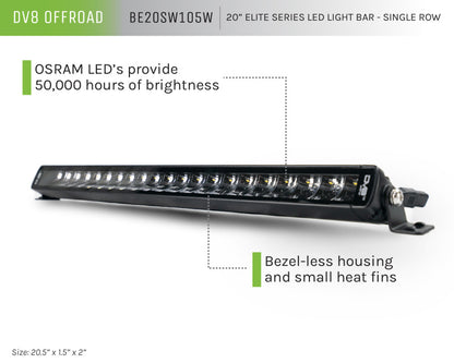 DV8 Offroad 20in Elite Series Light Bar 105W LED - Single Row BE20SW105W BE20SW105W User 5