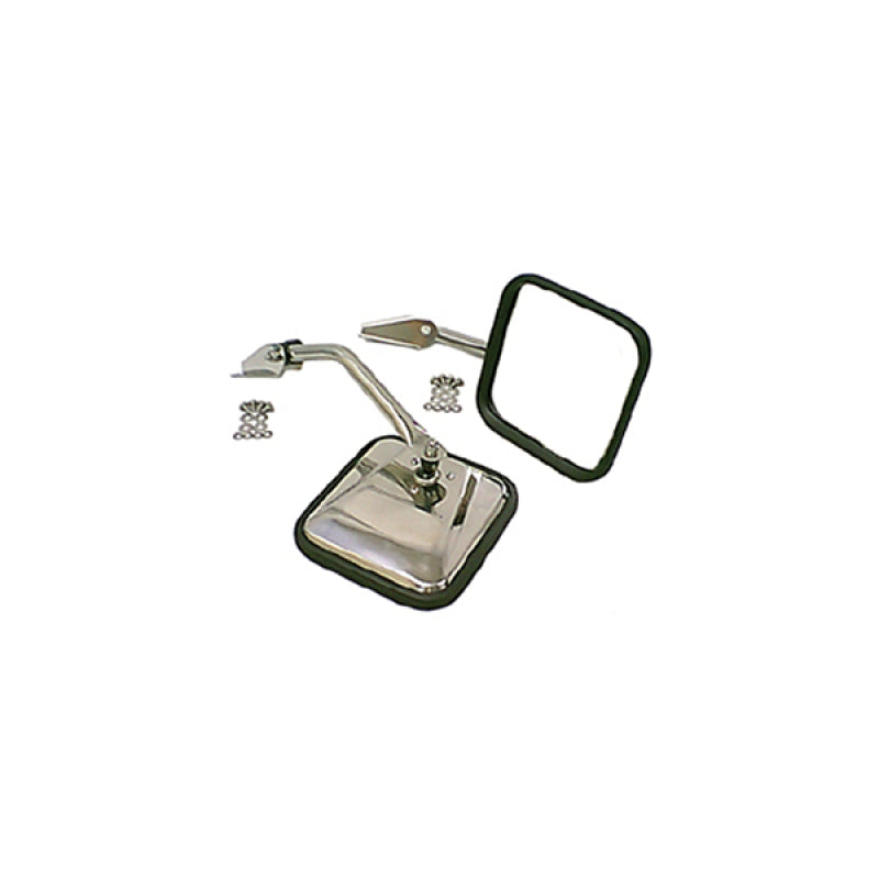 Rugged Ridge 55-86 Jeep CJ Stainless Steel Side Mirror Kit 11005.01 11005.01 Photo - Primary
