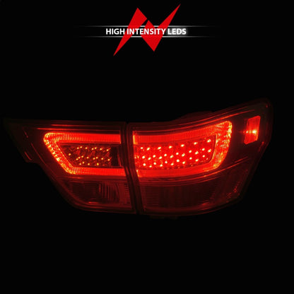 ANZO 11-13 Jeep Grand Cherokee LED Taillights w/ Lightbar Chrome Housing/Clear Lens 4pcs 311441 311441 Photo - Unmounted