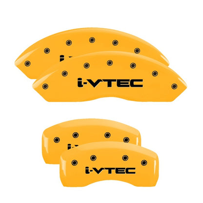 MGP 4 Caliper Covers Engraved F & R I-Vtec Yellow Finish Black Char 2010 Honda Accord Crosstour 20211SIVTYL 20211SIVTYL Photo - Primary