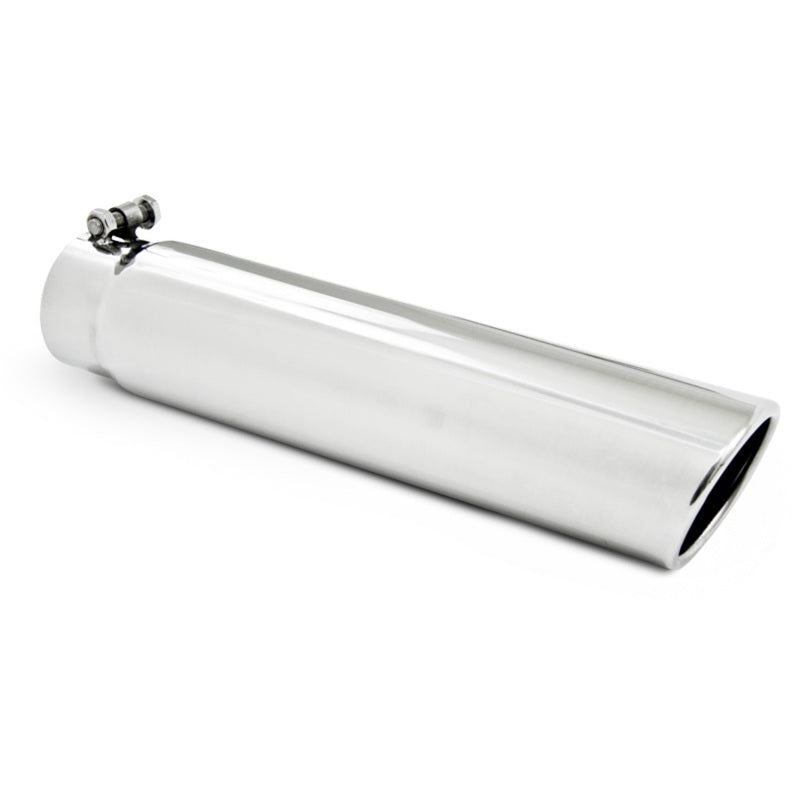 MBRP Universal Tip 3.5in OD 3in Inlet 16in L Angled Cut Rolled End Clamples T5143 Photo - Primary