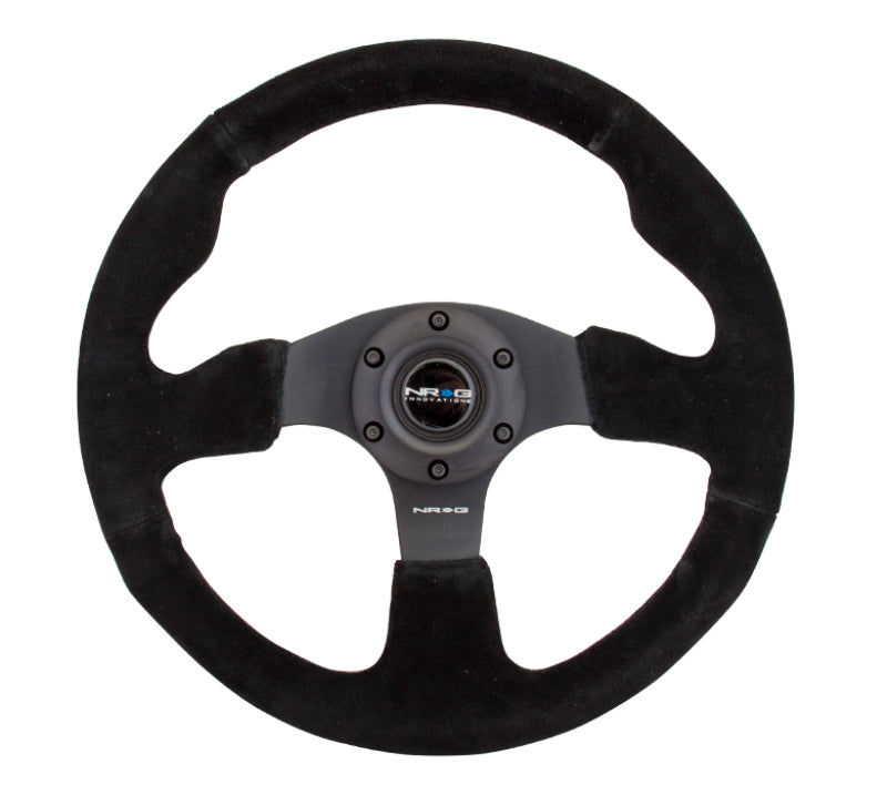 NRG Reinforced Steering Wheel- Suede Steering Wheel 320mm w/ Black Stitch RST-012S Photo - Primary