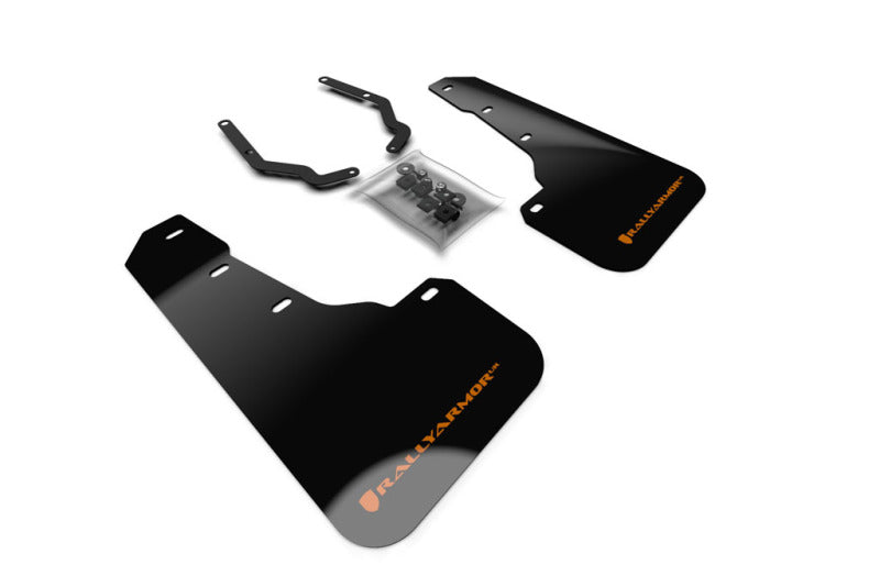 Rally Armor  18-19 Subaru Crosstrek Black UR Mud Flap w/ Orange Logo MF46-FTLT-BLK/OR Photo - Primary