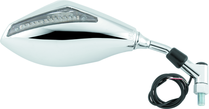 BikeMaster Universal Mirror with Integrated Turn Signals 10mm - Pair - Chrome 600298 600298 Photo - Primary