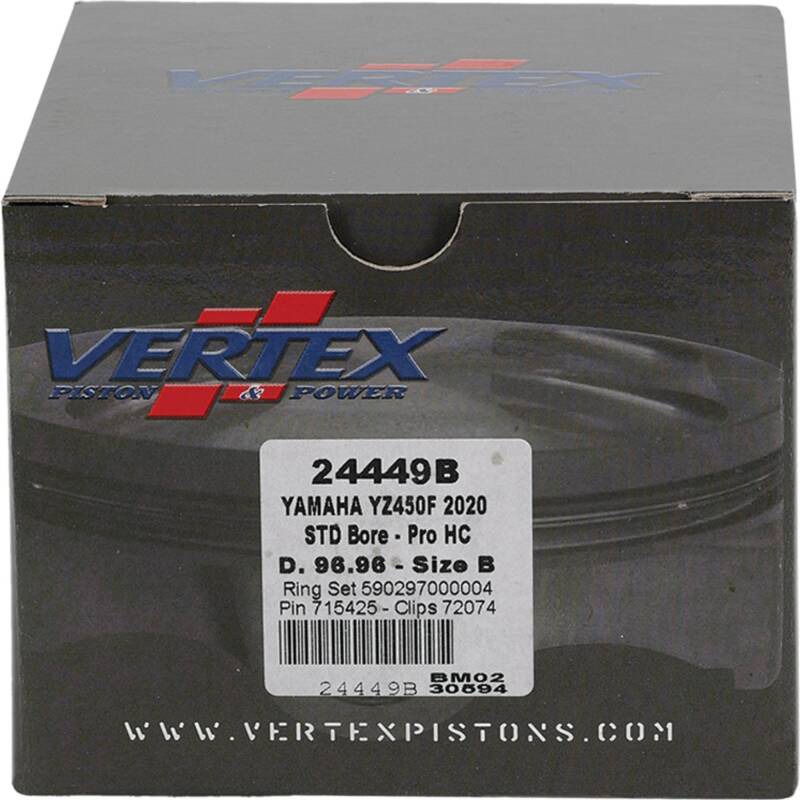 Vertex Pistons Vertex Piston 21-23 Yamaha WR 450 F 450cc Forged High Compression Piston Kit 13.8:1 Comp. 24449B 24449B Photo - Primary