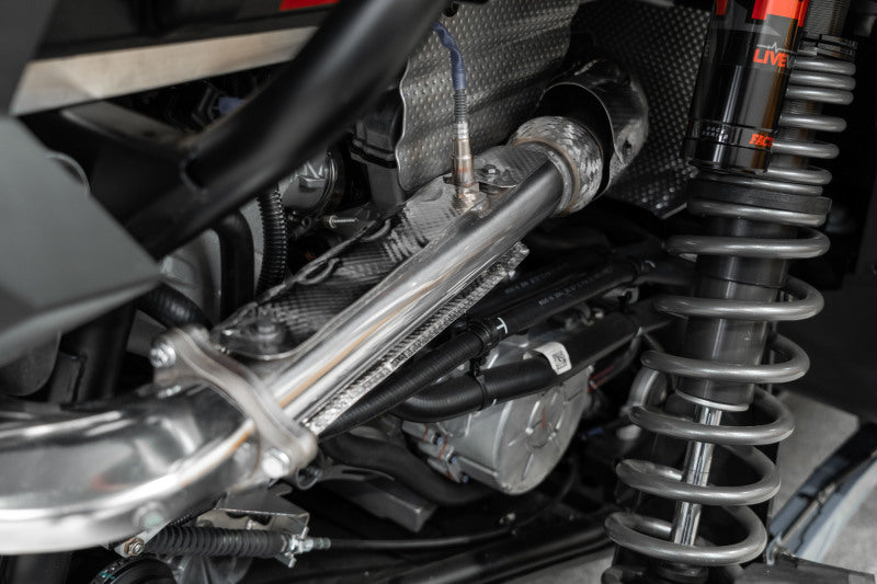 MBRP 16-21 Polaris RZR XP Turbo / 18-21 RZR XP S / 22 RZR R 2.5in Direct Bolt-On Front Pipe AT-9524RP AT-9524RP Photo - Mounted