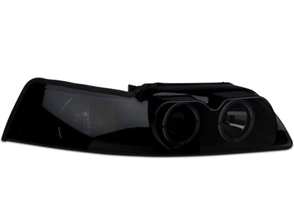 Raxiom 99-04 Ford Mustang Dual LED Halo Projector Headlights- Black Housing (Smoked Lens) 49113 49113 Photo - Close Up