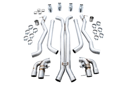 AWE Tuning 18-19 BMW M5 (F90) 4.4T AWD SwitchPath Cat-back Exhaust - Chrome Silver Tips 3025-42062 3025-42062 Photo - out of package