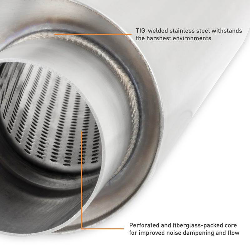 Mishimoto Universal Muffler with 3.0in Offset Inlet/Outlet - Brushed MMEXH-MF-3COBR MMEXH-MF-3COBR User 1