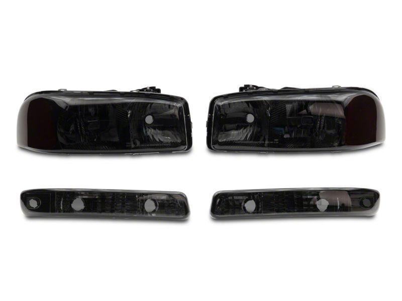 Raxiom 99-06 GMC Sierra 1500 Axial Series OEM Crystal Rep Headlights- Chrome Housing- Smoked Lens S518304 S518304 Photo - Close Up
