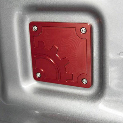 BuiltRight Industries 2020 Jeep Gladiator Bed Plug Plate Cover (Alum) - Red 110016 110016 User 1