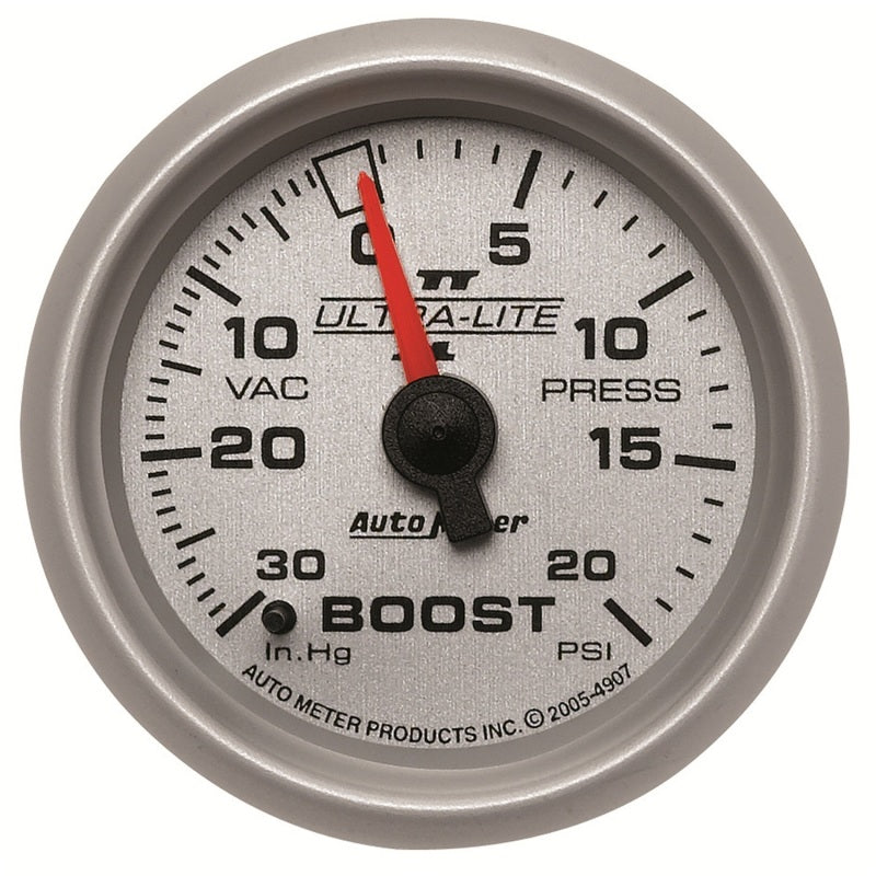 Autometer Gauge, Vac/Boost, 2 1/16", 30INHG-20Psi, Mechanical, Ultra-Lite II 4907 Photo - Primary