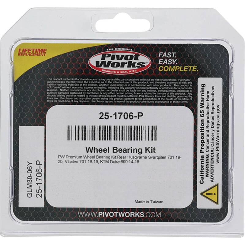 Pivot Works Gas-Gas, Husqvarna, KTM Wheel Bearing Kit Premium Bearings 25-1706-P 25-1706-P Photo - Primary