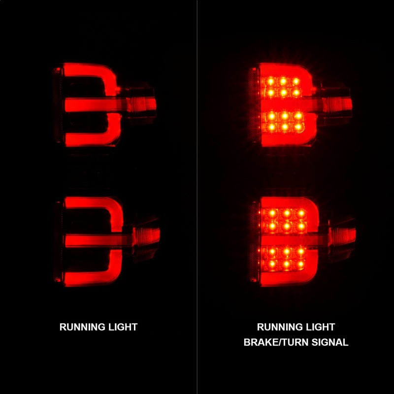 ANZO 15-19 Chevy Silverado 2500HD/3500HD (Halgn Only) LED Tail Lights w/Black Light Bar & Clear Lens 311425 311425 Photo - Unmounted
