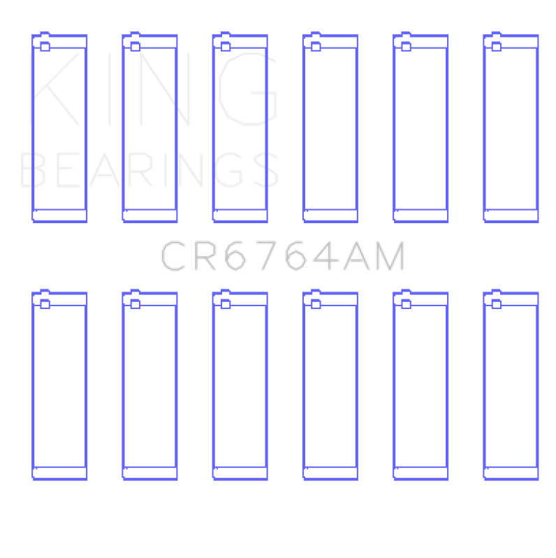 King Engine Bearings King VW AES/AUE/ABV (Size STD) Connecting Rod Bearing Set (Set of 6) CR6764AM CR6764AM Photo - Primary