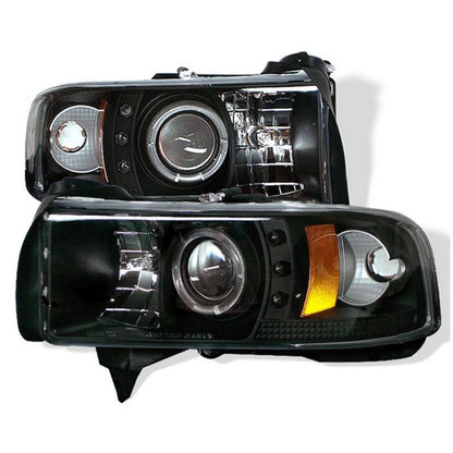 Spyder Dodge Ram 1500 94-01 94-02 Projector Headlights CCFL Halo LED Blk PRO-YD-DR94-CCFL-BK 5010063 5010063 Photo - Primary