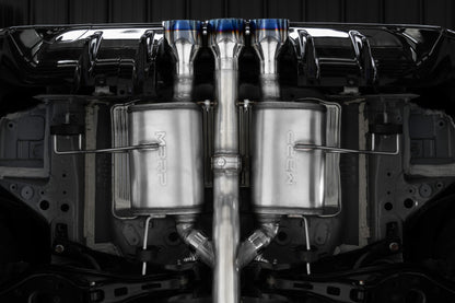 MBRP 23-24 Honda Civic Type R 2.0L T304 SS 3in Cat-Back Exhaust Triple Center Outlet w/ Burnt Tips S49023BE S49023BE Photo - Mounted