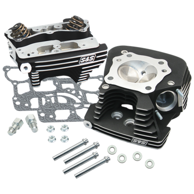 S&S Cycle 08-16 Touring Super Stock 79cc Cylinder Head Kit - Wrinkle Black 106-3233