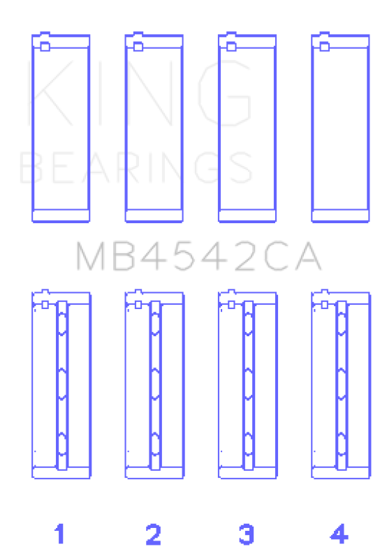 King Engine Bearings Nissan Vq20DE/Vq25Dd/Vq30DE/Dd/DET/Vq35DE (Size +0.25mm) Main Bearing Set MB4542CA0.25 MB4542CA0.25 Photo - Primary