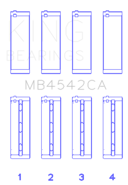 King Engine Bearings Nissan Vq20DE/Vq25Dd/Vq30DE/Dd/DET/Vq35DE (Size +0.75mm) Main Bearing Set MB4542CA0.75 MB4542CA0.75 Photo - Primary